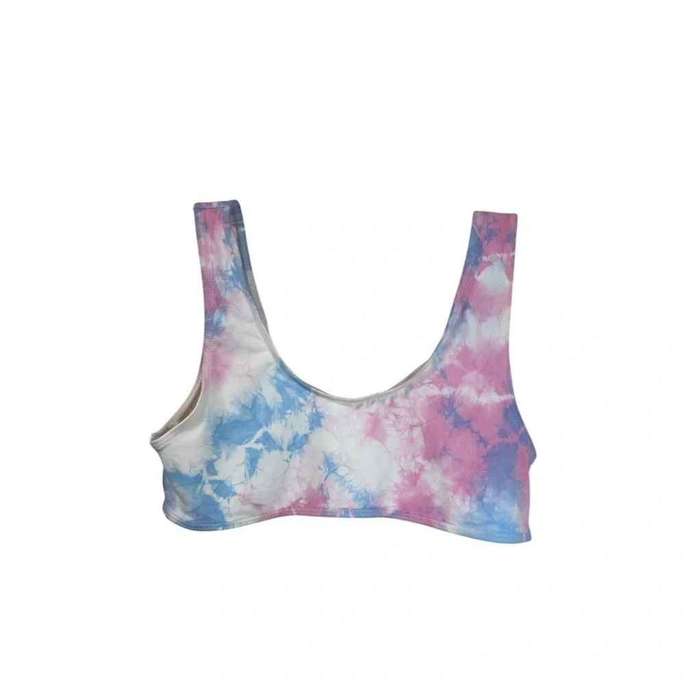 Frankies Bikinis - NWT, ‘Twenty Five’ Bikini Top, Funfetti Tie-Dye - Pink Large